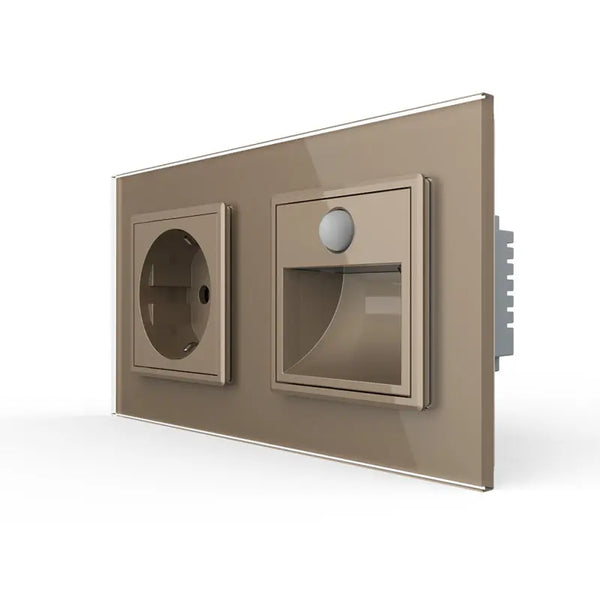 Livolo | Goud | SR+SR | Wandcontactdoos | Wandverlichting | Beweging en nacht sensor Livolo Nederland B.V.