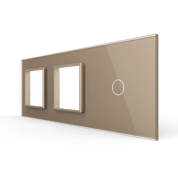 Livolo | Goud | SR+SR+1 | Glasplaat | Combinatie Livolo Nederland B.V.