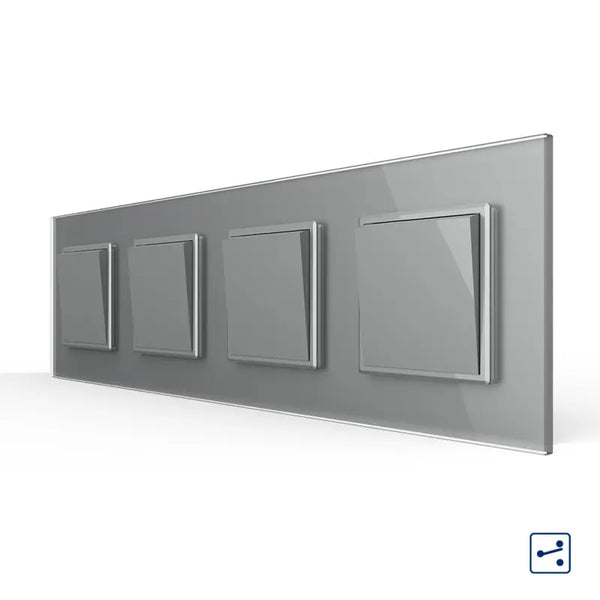 Livolo | Grijs | 1+1+1+1 | Aan/Uit | Wissel | Wipschakelaar Livolo Nederland B.V.