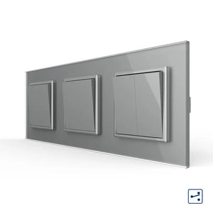 Livolo | Grijs | 1+1+2 | Aan/Uit | Wissel | Wipschakelaar Livolo Nederland B.V.