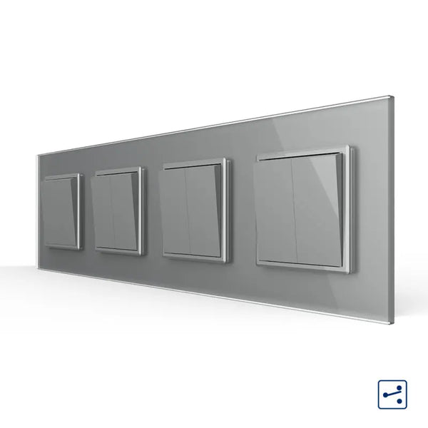 Livolo | Grijs | 1+2+2+2 | Aan/Uit | Wissel | Wipschakelaar Livolo Nederland B.V.