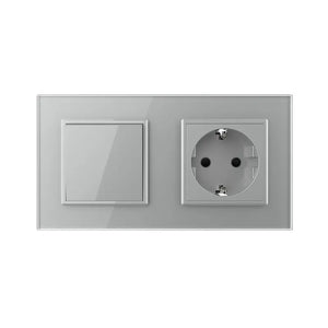 Livolo | Grijs | 1+SR | Aan/Uit | Wipschakelaar met wandcontactdoos Livolo Nederland B.V.