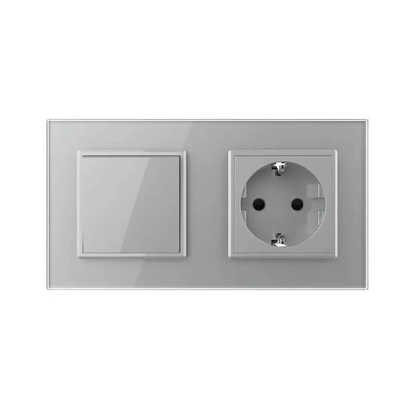 Livolo | Grijs | 1+SR | Puls | Wipschakelaar met wandcontactdoos Livolo Nederland B.V.