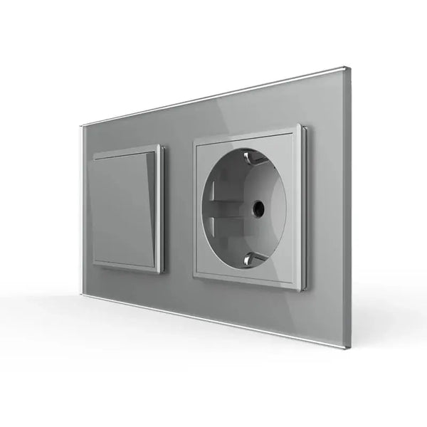 Livolo | Grijs | 1+SR | Puls | Wipschakelaar met wandcontactdoos Livolo Nederland B.V.