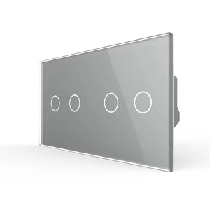 Livolo | Grijs | 2+2 | Aan/Uit | 12 of 24V DC | Schakelaar Livolo Nederland B.V.