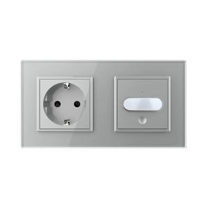 Livolo | Grijs | SR+SR | Wandcontactdoos | Bewegingsmelder | Aan/Uit Livolo Nederland B.V.