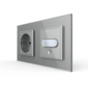 Livolo | Grijs | SR+SR | Wandcontactdoos | Bewegingsmelder | Aan/Uit Livolo Nederland B.V.