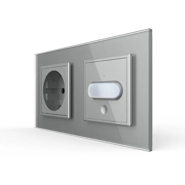 Livolo | Grijs | SR+SR | Wandcontactdoos | Bewegingsmelder | Aan/Uit Livolo Nederland B.V.