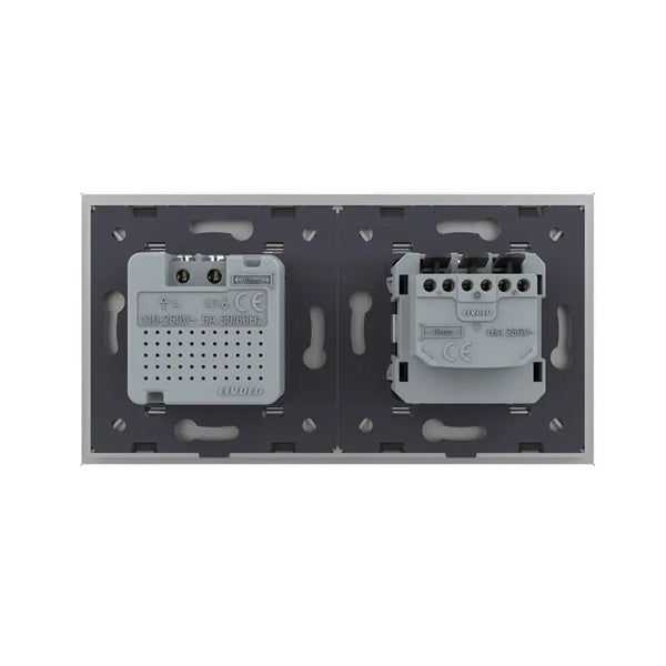 Livolo | Grijs | SR+SR | Wandcontactdoos | Bewegingsmelder | Aan/Uit Livolo Nederland B.V.