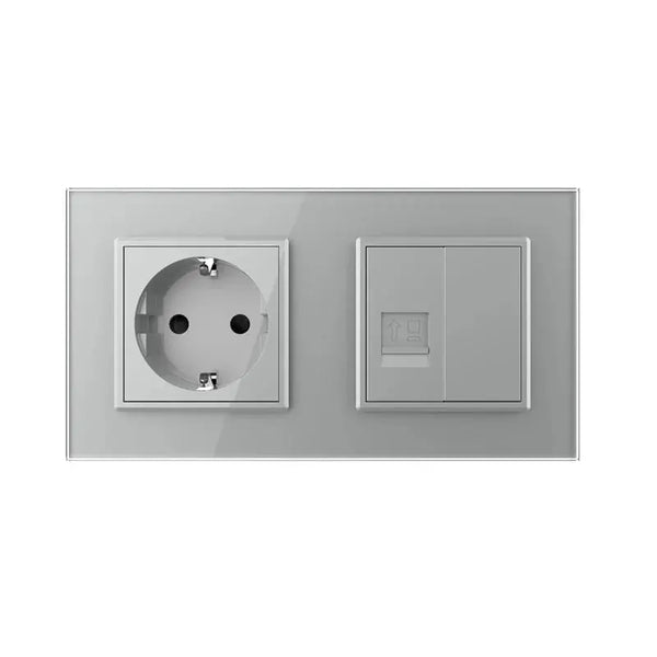 Livolo | Grijs | SR+SR | Wandcontactdoos | Netwerk | Blindplaat Livolo Nederland B.V.