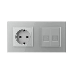 Livolo | Grijs | SR+SR | Wandcontactdoos | Netwerk | Netwerk Livolo Nederland B.V.