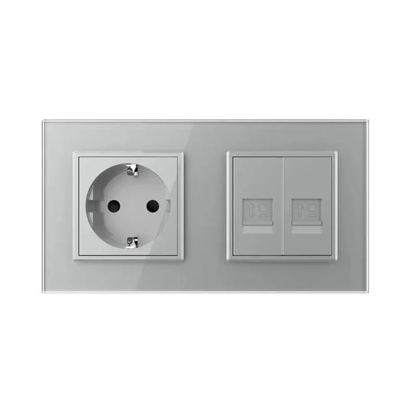 Livolo | Grijs | SR+SR | Wandcontactdoos | Netwerk | Netwerk Livolo Nederland B.V.