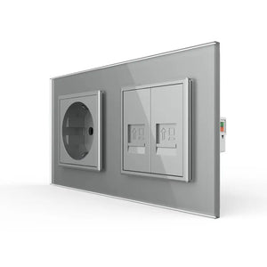 Livolo | Grijs | SR+SR | Wandcontactdoos | Netwerk | Netwerk Livolo Nederland B.V.