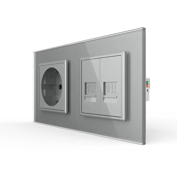 Livolo | Grijs | SR+SR | Wandcontactdoos | Netwerk | Netwerk Livolo Nederland B.V.