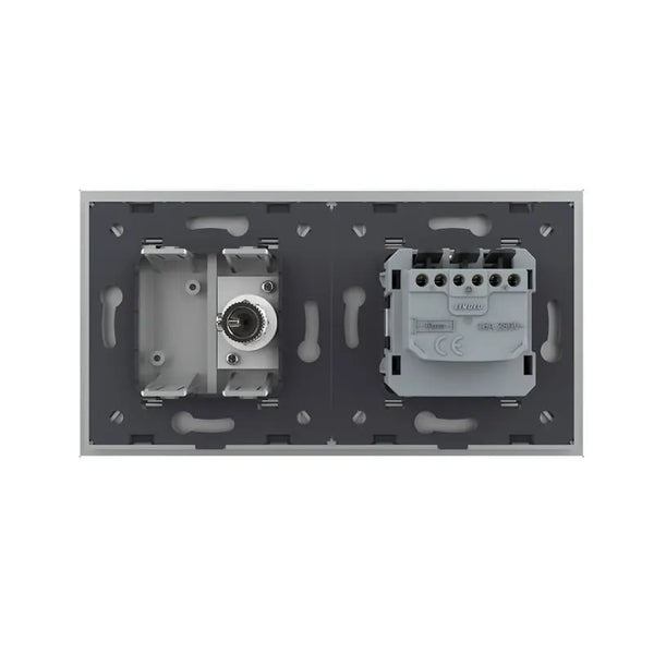 Livolo | Grijs | SR+SR | Wandcontactdoos | TV aansluiting | Blindplaat Livolo Nederland B.V.