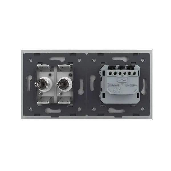 Livolo | Grijs | SR+SR | Wandcontactdoos | TV aansluiting | TV aansluiting Livolo Nederland B.V.