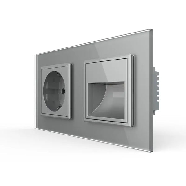 Livolo | Grijs | SR+SR | Wandcontactdoos | Wandverlichting Livolo Nederland B.V.