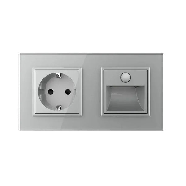 Livolo | Grijs | SR+SR | Wandcontactdoos | Wandverlichting | Beweging en nacht sensor Livolo Nederland B.V.