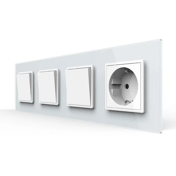 Livolo | Wit | 1+1+1+SR | Aan/Uit | Wipschakelaar met wandcontactdoos Livolo Nederland B.V.