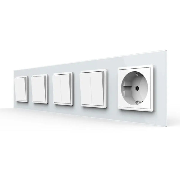 Livolo | Wit | 1+1+2+2+SR | Aan/Uit | Wipschakelaar met wandcontactdoos Livolo Nederland B.V.