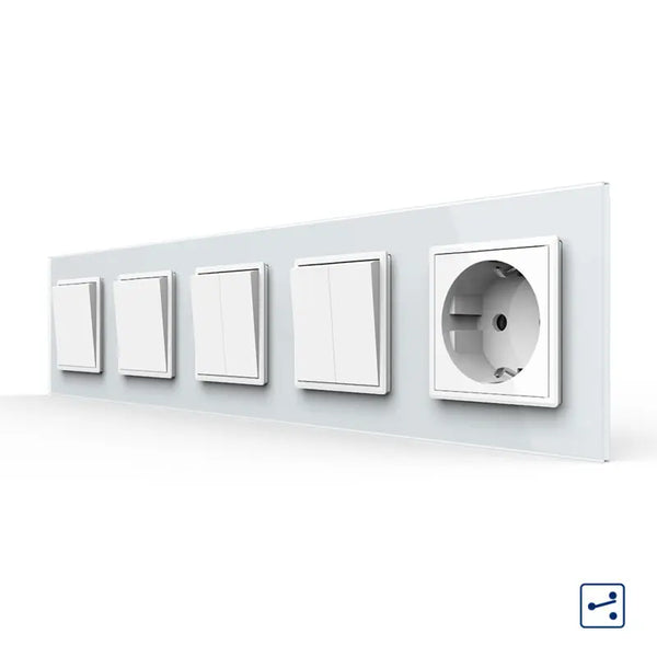 Livolo | Wit | 1+1+2+2+SR | Aan/Uit | Wissel | Wipschakelaar met wandcontactdoos Livolo Nederland B.V.