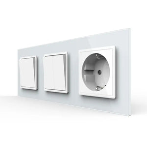 Livolo | Wit | 1+2+SR | Puls | Wipschakelaar met wandcontactdoos Livolo Nederland B.V.