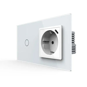 Livolo | Wit | 1+SR | Aan/Uit | Schakelaar met wandcontactdoos + USB-C Oplader Livolo Nederland B.V.