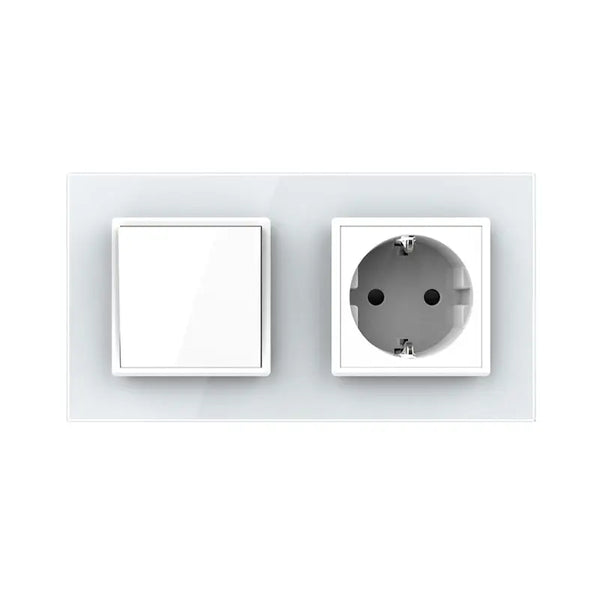 Livolo | Wit | 1+SR | Aan/Uit | Wipschakelaar met wandcontactdoos Livolo Nederland B.V.