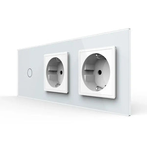Livolo | Wit | 1+SR+SR | Dimmer | Schakelaar met dubbele wandcontactdoos Livolo Nederland B.V.