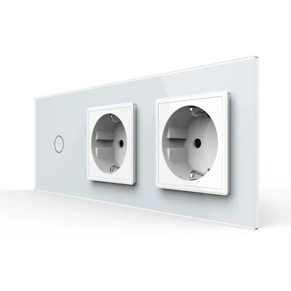 Livolo | Wit | 1+SR+SR | Dimmer | Schakelaar met dubbele wandcontactdoos Livolo Nederland B.V.