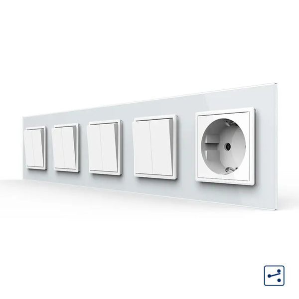 Livolo | Wit | 2+2+2+2+SR | Aan/Uit | Wissel | Wipschakelaar met wandcontactdoos Livolo Nederland B.V.