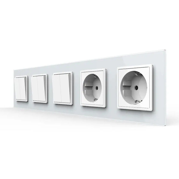 Livolo | Wit | 2+2+2+SR+SR | Aan/Uit | Wipschakelaar met dubbele wandcontactdoos Livolo Nederland B.V.