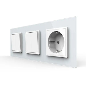 Livolo | Wit | 2+2+SR | Puls | Wipschakelaar met wandcontactdoos Livolo Nederland B.V.