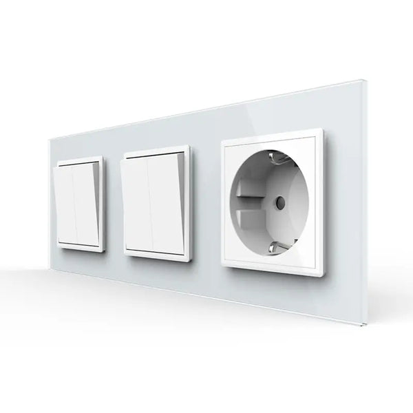 Livolo | Wit | 2+2+SR | Puls | Wipschakelaar met wandcontactdoos Livolo Nederland B.V.