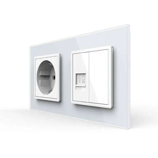 Livolo | Wit | SR+SR | Wandcontactdoos | Netwerk | Blindplaat Livolo Nederland B.V.