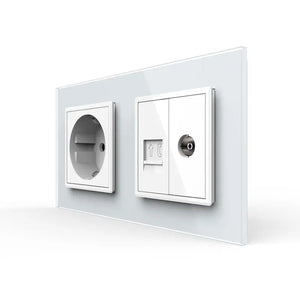 Livolo | Wit | SR+SR | Wandcontactdoos | Telefoon | TV Livolo Nederland B.V.