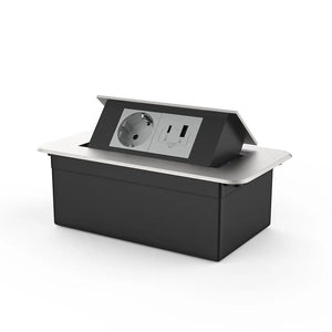 Livolo | Zilver | 2 | Pop-Up Stekkerdoos | Push | Inbouw | Stopcontact + USB/USB-C - Grijs Livolo Nederland B.V.