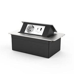 Livolo | Zilver | 2 | Pop-Up Stekkerdoos | Push | Inbouw | Stopcontact + USB/USB-C - Wit Livolo Nederland B.V.