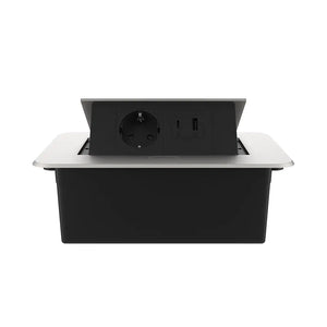 Livolo | Zilver | 2 | Pop-Up Stekkerdoos | Push | Inbouw | Stopcontact + USB/USB-C - Zwart Livolo Nederland B.V.