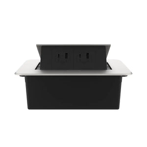 Livolo | Zilver | 2 | Pop-Up Stekkerdoos | Push | Inbouw | USB/USB-C + USB/USB-C - Zwart Livolo Nederland B.V.