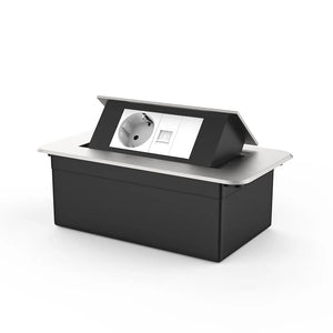 Livolo | Zilver | 2 | Pop-Up Stekkerdoos | Push | Inbouw | Stopcontact + Netwerk Cat.6 met Blindplaat - Wit Livolo Nederland B.V.