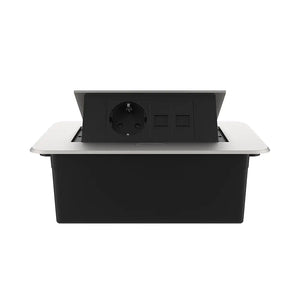 Livolo | Zilver | 2 | Pop-Up Stekkerdoos | Push | Inbouw | Stopcontact + Netwerk Cat.6 met Netwerk Cat.6 - Zwart Livolo Nederland B.V.