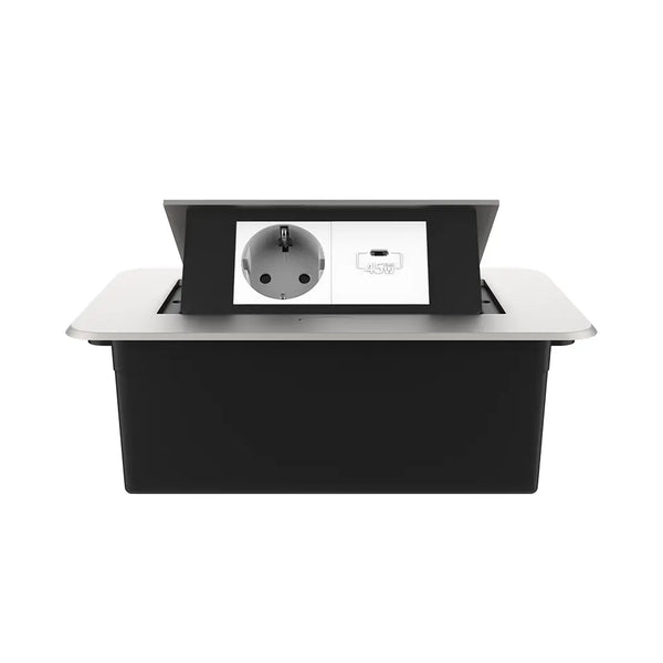 Livolo | Zilver | 2 | Pop-Up Stekkerdoos | Push | Inbouw | Wandcontactdoos + USB-C - Wit Livolo Nederland B.V.