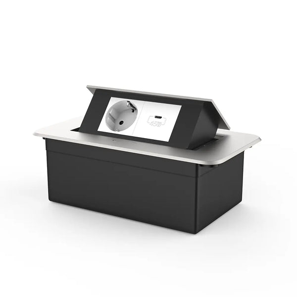 Livolo | Zilver | 2 | Pop-Up Stekkerdoos | Push | Inbouw | Stopcontact + USB-C - Wit Livolo Nederland B.V.