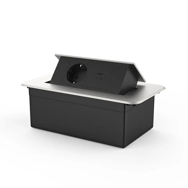 Livolo | Zilver | 2 | Pop-Up Stekkerdoos | Push | Inbouw | Stopcontact + USB-C - Zwart Livolo Nederland B.V.