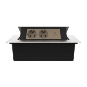 Livolo | Zilver | 3 | Pop-Up Stekkerdoos | Push | Inbouw | Dubbel Stopcontact + USB-C Oplader - Goud Livolo Nederland B.V.