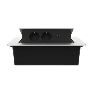 Livolo | Zilver | 3 | Pop-Up Stekkerdoos | Push | Inbouw | Dubbel Stopcontact + USB-C Oplader - Zwart Livolo Nederland B.V.