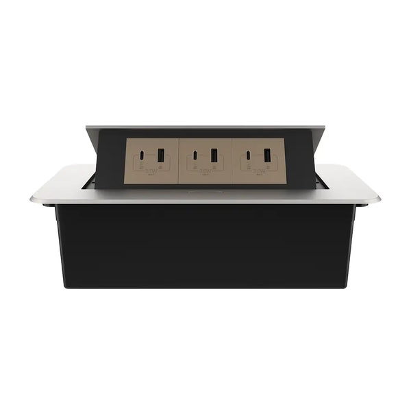 Livolo | Zilver | 3 | Pop-Up stekkerdoos | Push | Inbouw | USB & USB-C - Goud Livolo Nederland B.V.