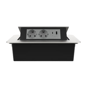 Livolo | Zilver | 3 | Pop-Up stekkerdoos | Push | Inbouw | Stopcontacten - USB & USB-C - Grijs Livolo Nederland B.V.