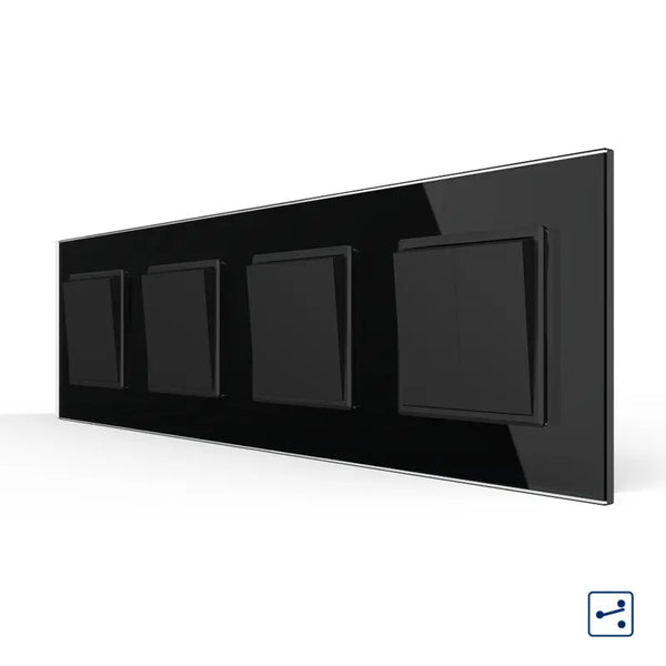 Livolo | Zwart | 1+1+1+2 | Aan/Uit | Wissel | Wipschakelaar Livolo Nederland B.V.